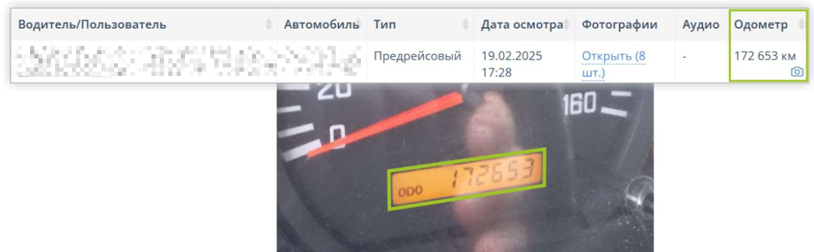 Осмотры с фото одометра